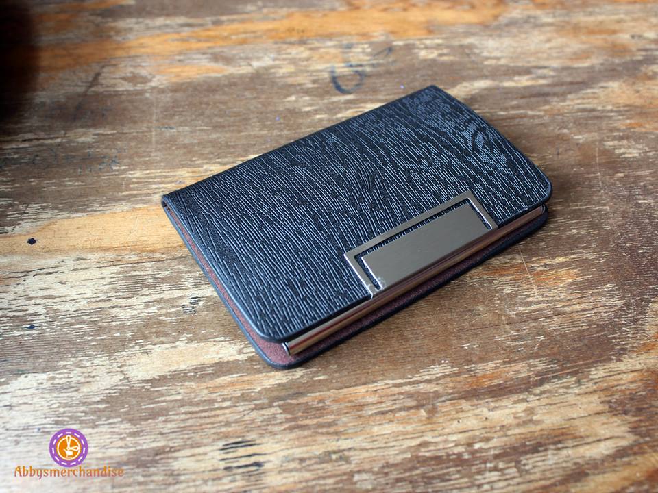 Synthetic leather business card holder